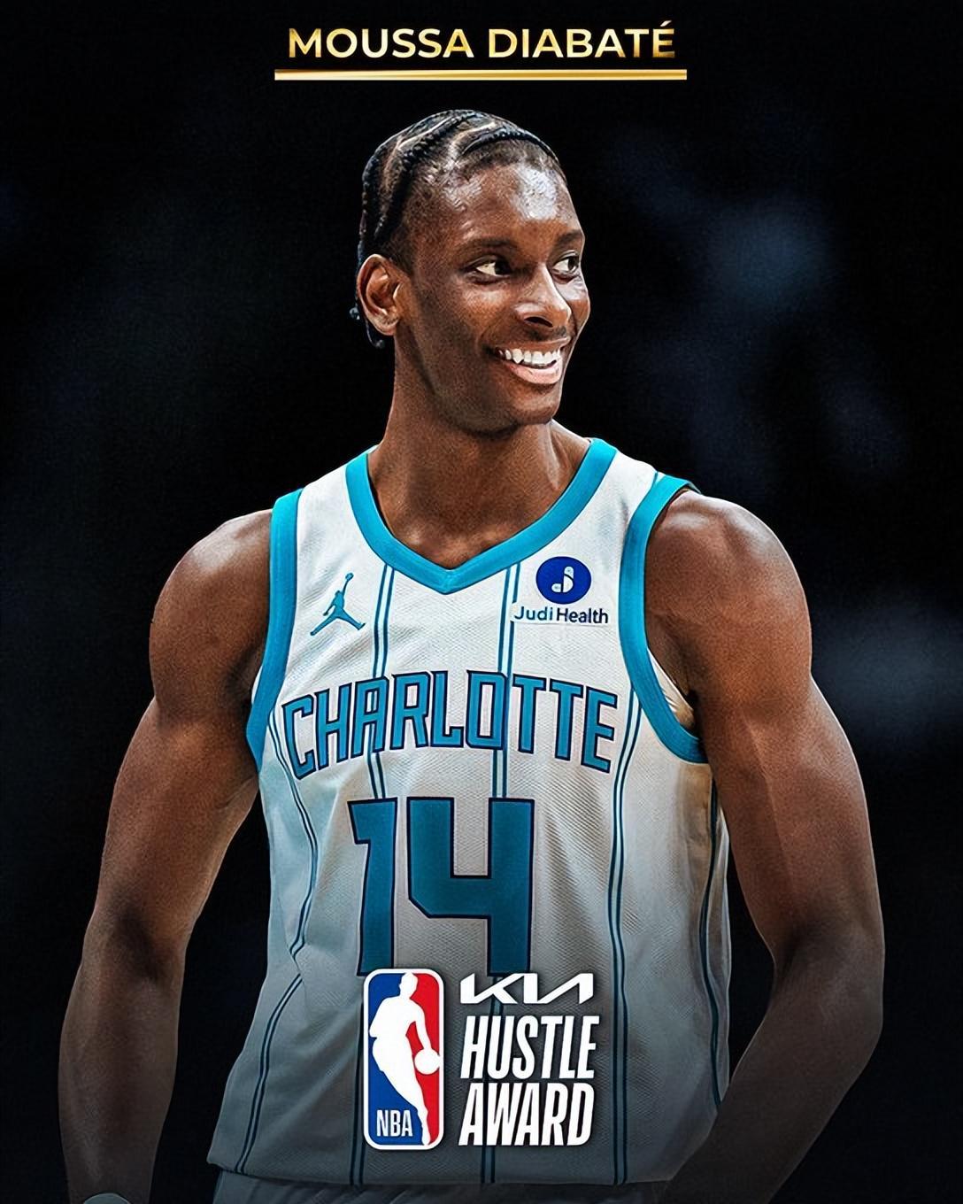 开云体育官网-NBA官方：黄蜂内线迪亚巴特荣膺拼搏奖 击败追梦哈特等对手